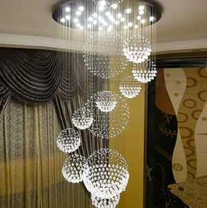 Lámpara de araña de cristal en espiral grande, colgante de gota de lluvia larga, para escalera, edificio dúplex, Villa, iluminación elegante - Product Image 4