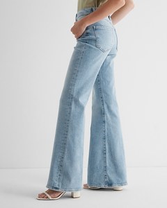 Factory Direct Sale Womens Mid Rise Denim Pants Vintage Blue <strong>Ladies</strong> <strong>Baggy</strong> <strong>Jeans</strong> Mid Waist 70S Women Flared Denim <strong>Jeans</strong> - Product Image 2