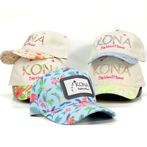 Casquettes de baseball ajustables à 6 panneaux en gros, avec logo brodé personnalisé et impression florale intégrale pour les sports de plein air - Product Image 6