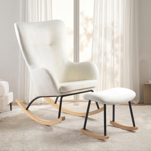Fauteuil à bascule inclinable en bois massif de style moderne - Mobilier écologique modulaire pour salon, chambre, villa, maison - Product Image 1