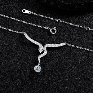 Collier pendentif en argent sterling S925, élément serpent, collier en moissanite - Product Image 4