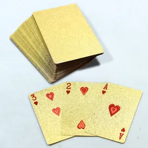 Carte da gioco in plastica pvc oro Dubai lavabili stampate personalizzate lamina d'oro impermeabile kawit carte da gioco in pvc da poker in plastica alla rinfusa