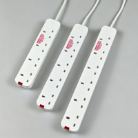 Multiprise parasurtenseur électrique standard britannique 3-6 prises, 10A 250V, rallonge de prise de courant 3-6 prises CA, alimentation directe usine