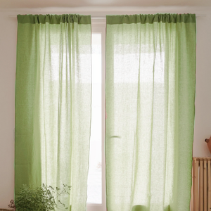 Rideaux de couleur unie en tulle de lin et de coton pour fenêtre occultante cantonnières transparentes pour salon chambre hôtel - Product Image 4