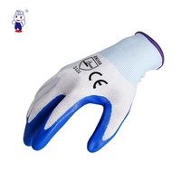 Guantes de Protección para Manos Ambidiestros Recubiertos de Nitrilo Transpirables, Inodoros y Ligeros para Almacenes, Jardinería y Embalaje