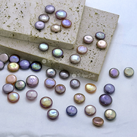 Perles d'eau douce naturelles Zhuji en gros, 11-13mm, couleur naturelle, forme bouton plat, haute brillance, perles lâches pour la fabrication de bijoux DIY