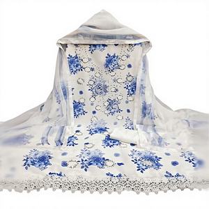 Ensemble de costumes exclusifs pour femmes en faux georgette non cousu, travail de broderie, manches longues, anti-rétrécissement, salwar kameez indien, sari, mariage - Product Image 1