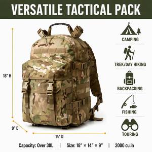 Mochila Táctica de <span class=keywords><strong>Asalto</strong></span>, de Nailon Multicam, Impermeable, para Caza, Senderismo, Supervivencia y Trekking al Aire Libre - Product Image 2