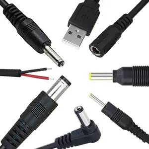 Cable de extensión de alimentación CC de 5V, 1A, 2A, macho a macho, hembra, 5521, 5525, 3,5mm, personalizado