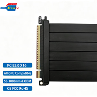 Câble Riser PCIe 5.0 X16 128 Go/s 32 GT/s Gen5 Pleine Vitesse pour RTX 5090 Ti 5080 RX 9070 XT Compatible en Arrière-Vieille Génération PCIe 4.0