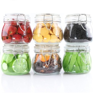 Recipiente Redondo de Vidrio para Almacenamiento de Alimentos con Capacidad de Más de 501 ml (17 oz), con Tapa Hermética, Frasco con Cierre a Presión para el Regreso a Clases (para Pasta, Dulces) - Product Image 2