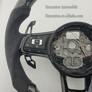 Volante Deportivo Popular al por Mayor de Fibra de Carbono y Alcántara con LED para Volkswagen Golf 7.5 GTI - Product Image 4