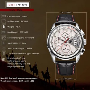 นาฬิกาควอตซ์ PAGANI DESIGN PD-3306 แบรนด์หรู แฟชั่น นาฬิกาข้อมือหนัง นาฬิกาควอตซ์ Relogio Masculino - Product Image 6