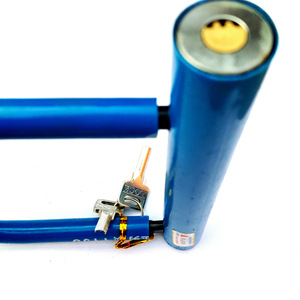 Candado en U para Bicicleta, de Acero, en Colores Morado y Azul, con Bloqueo Manual para Seguridad de Bicicletas y Motocicletas, Hecho en China, en Stock - Product Image 2