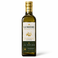 Étiquettes personnalisées pour huile d'olive extra vierge, autocollantes, dorées métallisées, imperméables, pour emballage alimentaire, impression d'étiquettes en rouleau pour bouteilles