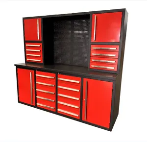 Heavy duty auto repair tool storage tool cabinet metal workshop garage 18 drawer workbench from shandong supplier