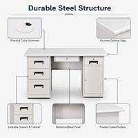 Bureau d'ordinateur en métal commercial avec rangement multifonctionnel, design durable et écologique pour la maison, le bureau et l'appartement