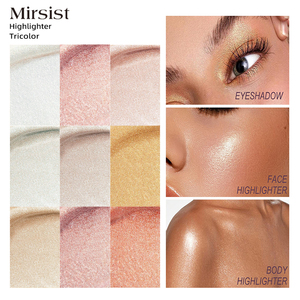Mirsist 3 colores <span class=keywords><strong>Glower</strong></span> Me Face Body Highlighter Paleta de sombras de ojos Polvo de brillo estereoscópico natural Contorno de brillo - Product Image 2