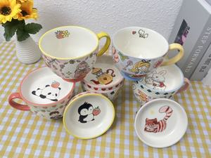 450ml Handmade Painting <b>Ceramic</b> <b>Mug</b> Soup Cup and Breakfast Cup Are Suitable for Afternoon Tea Gift Box Packaging for Girl - Product Image 5