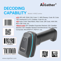 Escáner de Código de Barras Inalámbrico CMOS Portátil A-9622XD, Lector de Códigos QR PDF417 con Base de Carga, Venta al Por Mayor de Fábrica