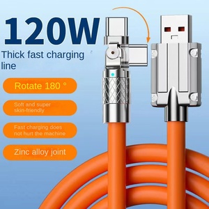 <span class=keywords><strong>Cable</strong></span> de Carga de Silicona Líquida de Fábrica, <span class=keywords><strong>Cable</strong></span> de Datos para Auriculares Tipo-C con Rotación de 180 Grados y Blindaje Trenzado, Apto para Apple/Android - Product Image 3