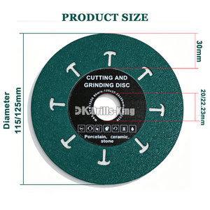 Disques de meulage <span class=keywords><strong>diamant</strong></span>és de 4,5/5 pouces, lames de coupe brasées sous vide, lame de scie double face à faible résistance pour carreaux de porcelaine et de céramique - Product Image 2