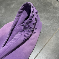 Sweat-shirt à capuche surdimensionné déchiré en coton lourd avec impression DTG personnalisée, lavage à l'acide, graphique délavé, streetwear pour hommes