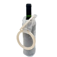 Bolsa de termo de vino tinto con diamantes tejida a mano de lujo, accesible, portátil, de plástico, de aspecto alto, embalaje de regalo checo