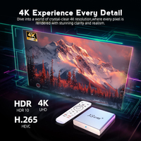 XS97 Quad Core Android 14 4K Ultra HD Streaming TV Box 2/8GB WiFi 6 Control Remoto por Voz Bajo Consumo de Energía GPU ARM Mali-450