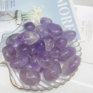 Cristalli di fengshui di <span class=keywords><strong>pietra</strong></span> burattata <span class=keywords><strong>ametista</strong></span> lavanda <span class=keywords><strong>viola</strong></span> chiaro all'ingrosso di alta qualità che curano la <span class=keywords><strong>pietra</strong></span> preziosa per la decorazione - Product Image 5