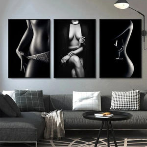 Moderne nordique <span class=keywords><strong>noir</strong></span> <span class=keywords><strong>blanc</strong></span> Sexy fille corps peinture à l'huile Art déco Style <span class=keywords><strong>nu</strong></span> décoratif affiche pour hôtel chambre décoration - Product Image 3