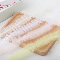 Pita renda lipit tulang ikan berbahan campuran poliester 1,2 inci 3cm untuk aksesoris rambut anak, pakaian, bando & DIY