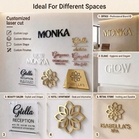 Enseigne en plastique acrylique bon marché, lettres découpées au laser 3D personnalisées, enseigne murale pour la publicité et l'utilisation automobile