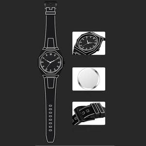 Línea de moda pintura <span class=keywords><strong>Manga</strong></span> diseño Octágono silicona reloj de cuarzo para hombres relojes de pulsera al por mayor Relojes Hombre - Product Image 2