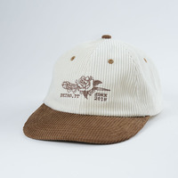 Gorras de Pana de Alta Calidad de 6 Paneles, Gorras con Logotipo Bordado, Estilo de Ala Ligeramente Curvada
