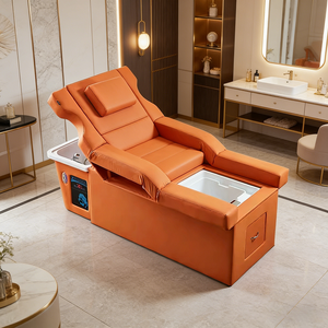 Sillón Eléctrico de Lujo para Salón de Belleza con Lavabo de Cerámica, Reposapiés y Cama de Masaje para Spa Capilar, Color Personalizable Disponible - Product Image 2