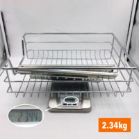 Étagère de rangement de cuisine moderne à trois niveaux avec roulettes, design flexible, panier en fer personnalisable, tiroir de rangement