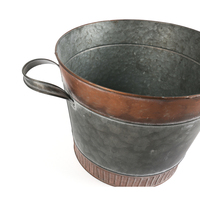 Pot de fleurs rétro américain en métal avec poignée, seau de fleurs d'intérieur, grands pots de plantes bonsaï pour la maison et le jardin, emballage cadeau