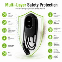 Cargador Inteligente para Vehículos Eléctricos de 7kW, 11kW y 22kW, Tipo 2, con Aplicación y RFID, para Carga Doméstica y Comercial