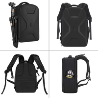Kamerarucksack für DSLR/SLR/spiegellose Kameras, wasserdichte Hartschalen-Tasche mit Reißverschluss, 15,6-Zoll-Laptopfach, Stativhalterung