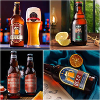Etiquetas de Cerveza Personalizadas de Fábrica, Impresión Nítida, Triple Protección, Etiquetas en Rollo, Etiquetas de Papel para Botellas, Excelente Relación Calidad-Precio