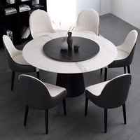 Leichter runder Luxus-Tisch aus Kohlenstoffs tahl mit minimalisti schem, modernem Haushalts-Esstisch mit kleinem High-End-Rock-Teller