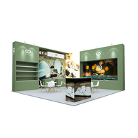 Stand d'exposition modulaire personnalisé de 20x20 pieds avec cadres en aluminium et affichage en tissu tendu réutilisable pour les expositions