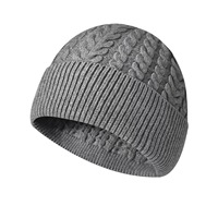 Bonnet tricoté côtelé chaud automne-hiver avec revers pliable, personnalisable avec logo brodé, pour usage quotidien et extérieur, haute qualité, 100% coton, vente en gros