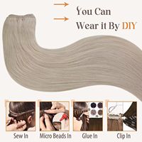 24 pouces Volume Genius Trame Extensions de cheveux Double Drawn Remy 100% Extensions de cheveux humains Trame Machine Double Trame Extensions de cheveux