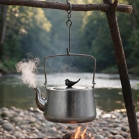 Bouilloire en titane pur pour le camping, les voyages en plein air, l'usage domestique et la préparation du thé