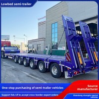Semi-remorque à plateau bas à six essieux de 60 tonnes pour le transport d'équipements lourds, machinerie éolienne, logistique Chine