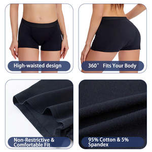 Mutandine Mestruali <span class=keywords><strong>a</strong></span> 4 Strati Anti-Perdita per Flusso Abbondante, Modello Boyshort, ad <span class=keywords><strong>Alta</strong></span> Assorbenza, Riutilizzabili, per la Sicurezza Femminile Durante il Ciclo - Product Image 5
