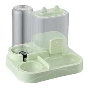 Mangkuk pemberi makan hewan peliharaan otomatis, mangkuk ganda ramah lingkungan, mangkuk plastik kucing dan anjing dengan Dispenser air langsung - Product Image 1