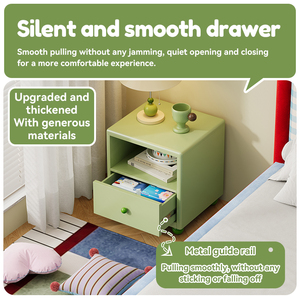 <span class=keywords><strong>Comodino</strong></span> Moderno in Acciaio con Angoli Arrotondati <span class=keywords><strong>per</strong></span> Bambine, Tavolino da Notte <span class=keywords><strong>per</strong></span> Bambini con Design Anti-Ribaltamento e Colori Delicati - Product Image 6